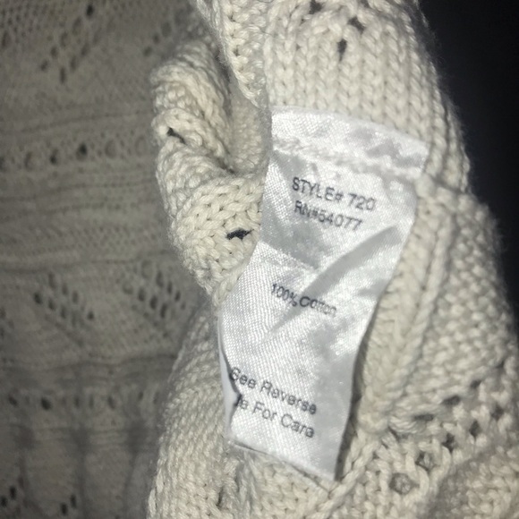 Cabi Knit Open Front Circle Cardigan Off White‎ Beige Eyelet Size XS - Picture 3 of 9